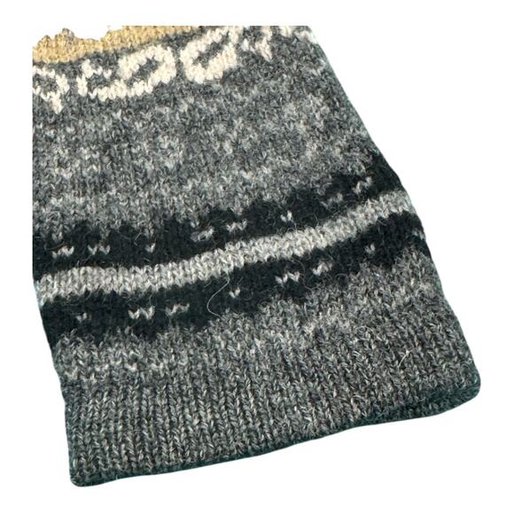 Vintage Casual Corner Nordic Fair Isle Sheep Tree Pattern Med Wool Gray Sweater - Picture 4 of 7